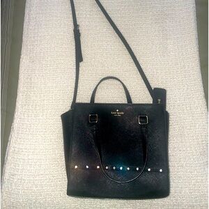 Kate Spade black crossbody with rhinestones on front